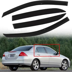 4 viseras laterales para ventana lateral, deflectores, deflectores de ventilación, repuesto para Accord Sedan 2003-2007 de 4 puertas 4 viseras laterales para ventana lateral, deflectores, deflectores de ventilación, repuesto para Accord Sedan 2003-2007 de 4 puertas