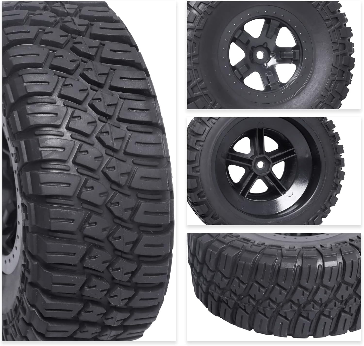 Ruedas y neumáticos para camión RC Short Course con insertos de espuma para 110 Traxxas Slash 4X4 2WD Losi Tenacity TT Baja Rey 22SCT HPI Redcat