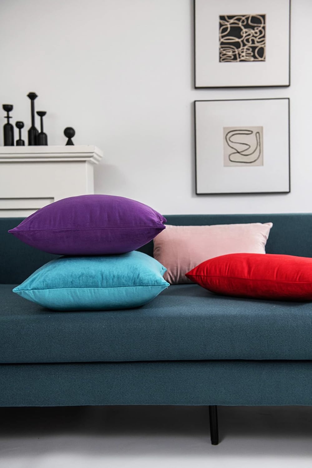 Dezene – 2 fundas decorativas de terciopelo para almohada
