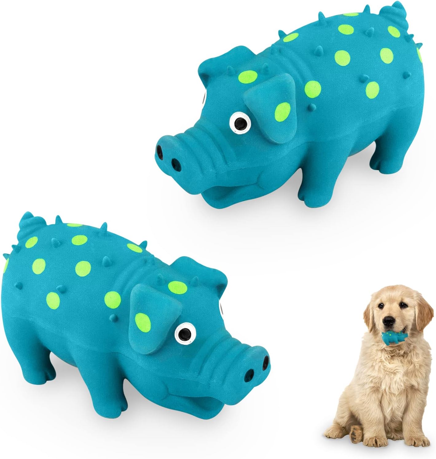 WishLotus Juguete de látex natural para perros, 2 piezas en forma de cerdo para limpieza de dientes, mini juguete de cerdo para perros pequeños para