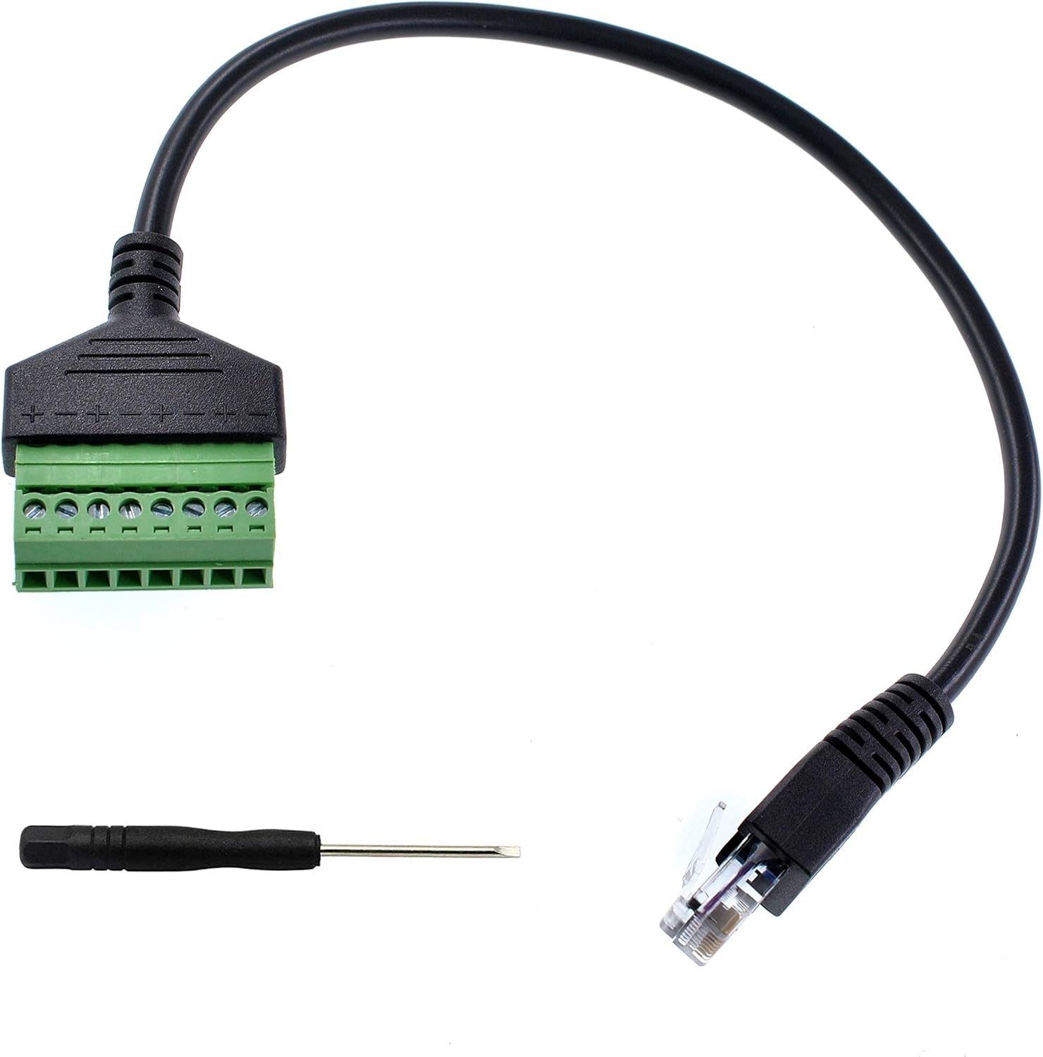Oiyagai 1pc compatible RJ45 tornillo terminal adaptador adaptador cable RJ45 8p8c macho Jack a 8 pines tornillo terminal Connecto 9.8 in