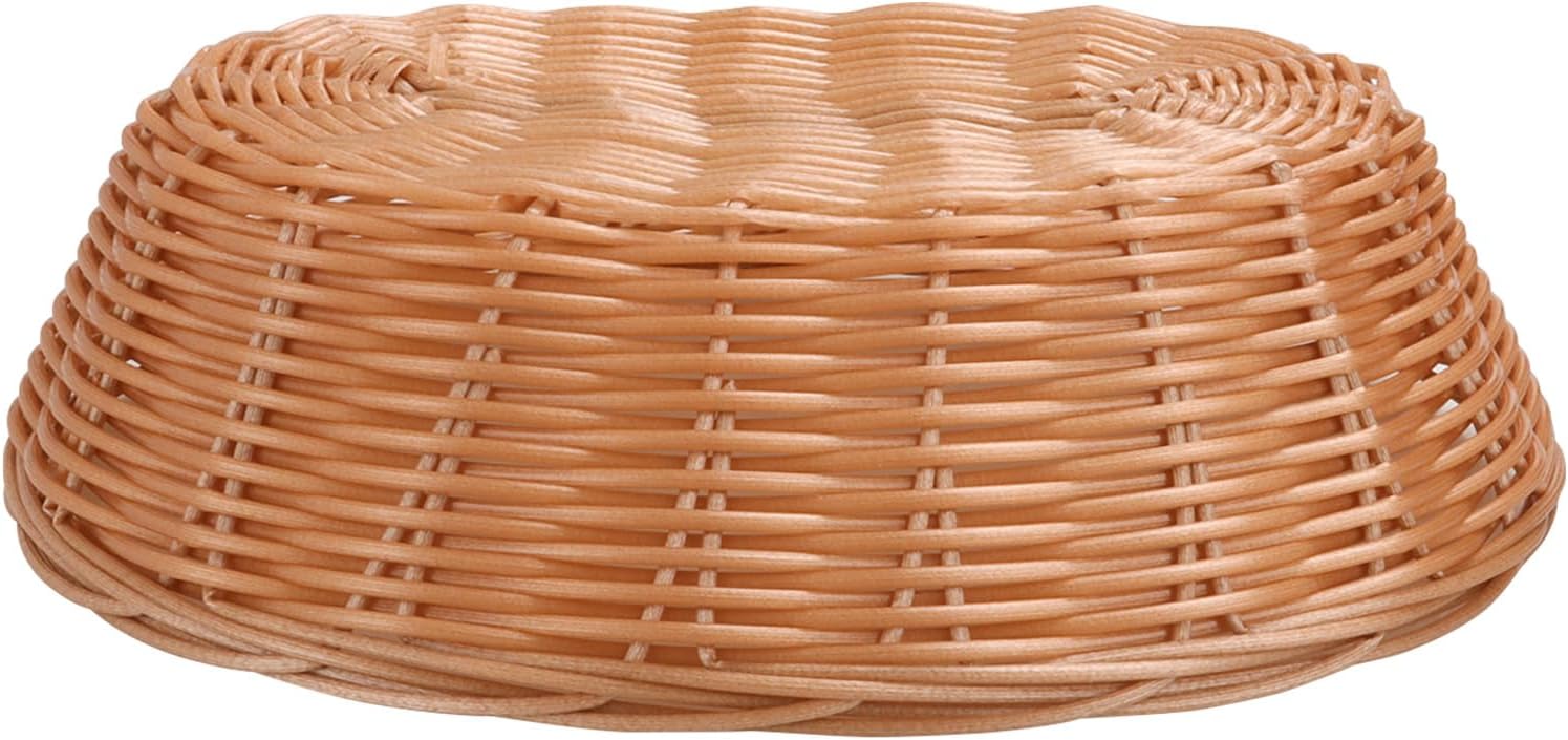 DAJAVE Paquete de 20 cestas ovaladas de plástico, 9 x 6.9 x 2.36 pulgadas, cestas tejidas para pan de alimentos, cesta de almacenamiento de