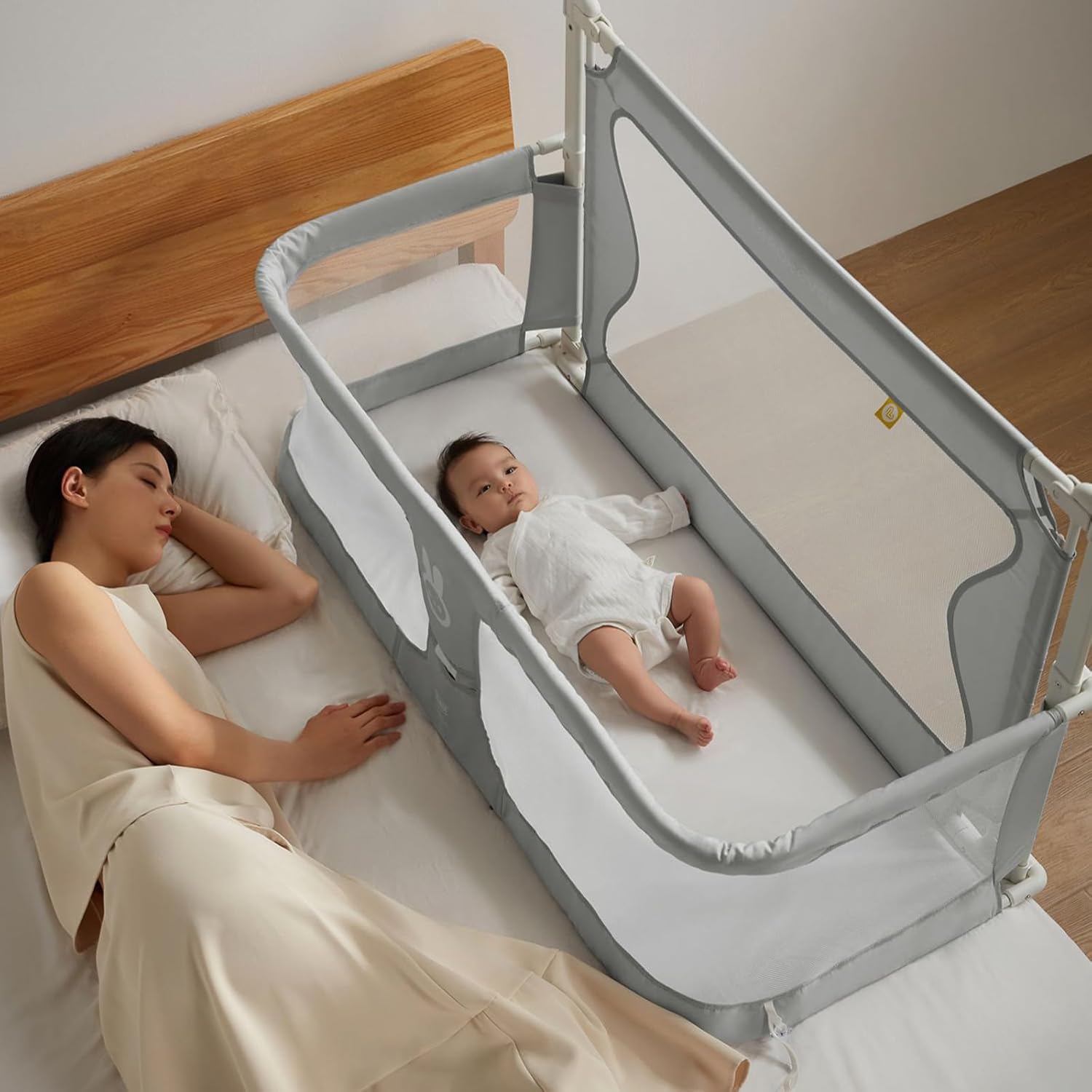 PANBAYI Cuna de noche 3 en 1  Cuna Next to Me, Co-Sleeper para bebé en la cama  en cuna y cama infantil con padres  Moisés de cama ideal para bebé