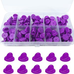 150 piezas de pasadores de goma con bloqueo, cierres de pasador de bloqueo con estuche de almacenamiento, cierres de pin para broche de corbata, 150 piezas de pasadores de goma con bloqueo, cierres de pasador de bloqueo con estuche de almacenamiento, cierres de pin para broche de corbata,