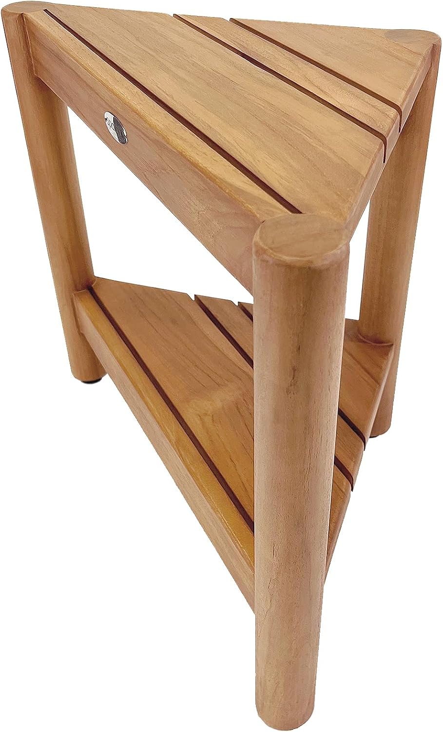Asta Select – Taburete de ducha de esquina de teca maciza, taburete de madera de teca Poratble para spaduchainteriorexterior con estante de