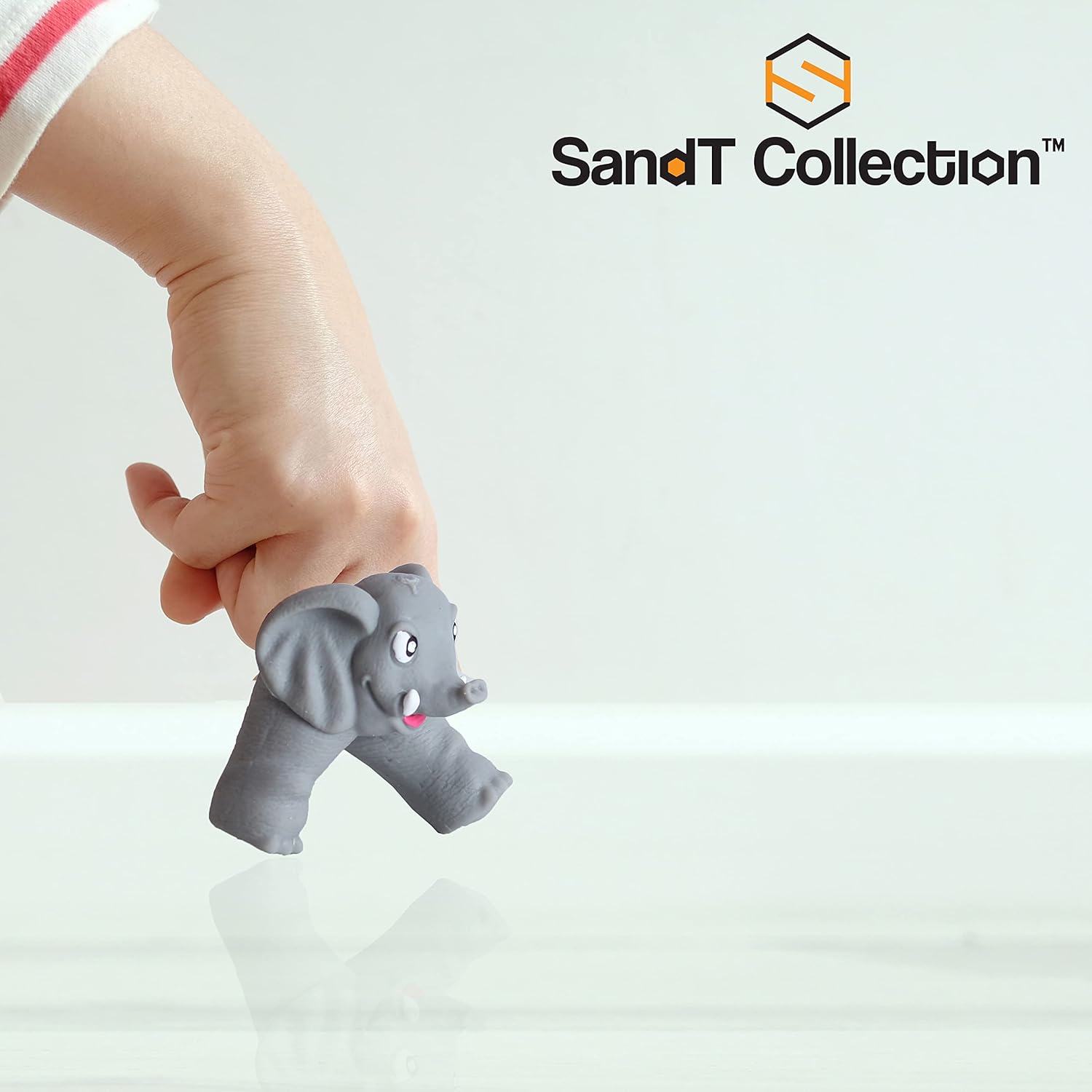 Juego de 4 marionetas de dedo para caminar con temática de animales de selva de plástico educativo y divertido