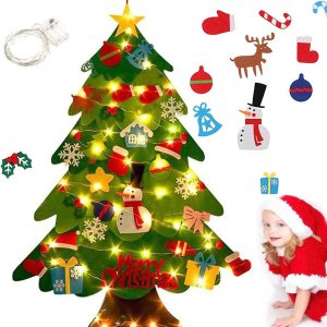 Montessori Árbol de Navidad para niños pequeños, árbol de Navidad Montessori con luces, árbol de Navidad interactivo para niños con 21 adornos de Montessori Árbol de Navidad para niños pequeños, árbol de Navidad Montessori con luces, árbol de Navidad interactivo para niños con 21 adornos de