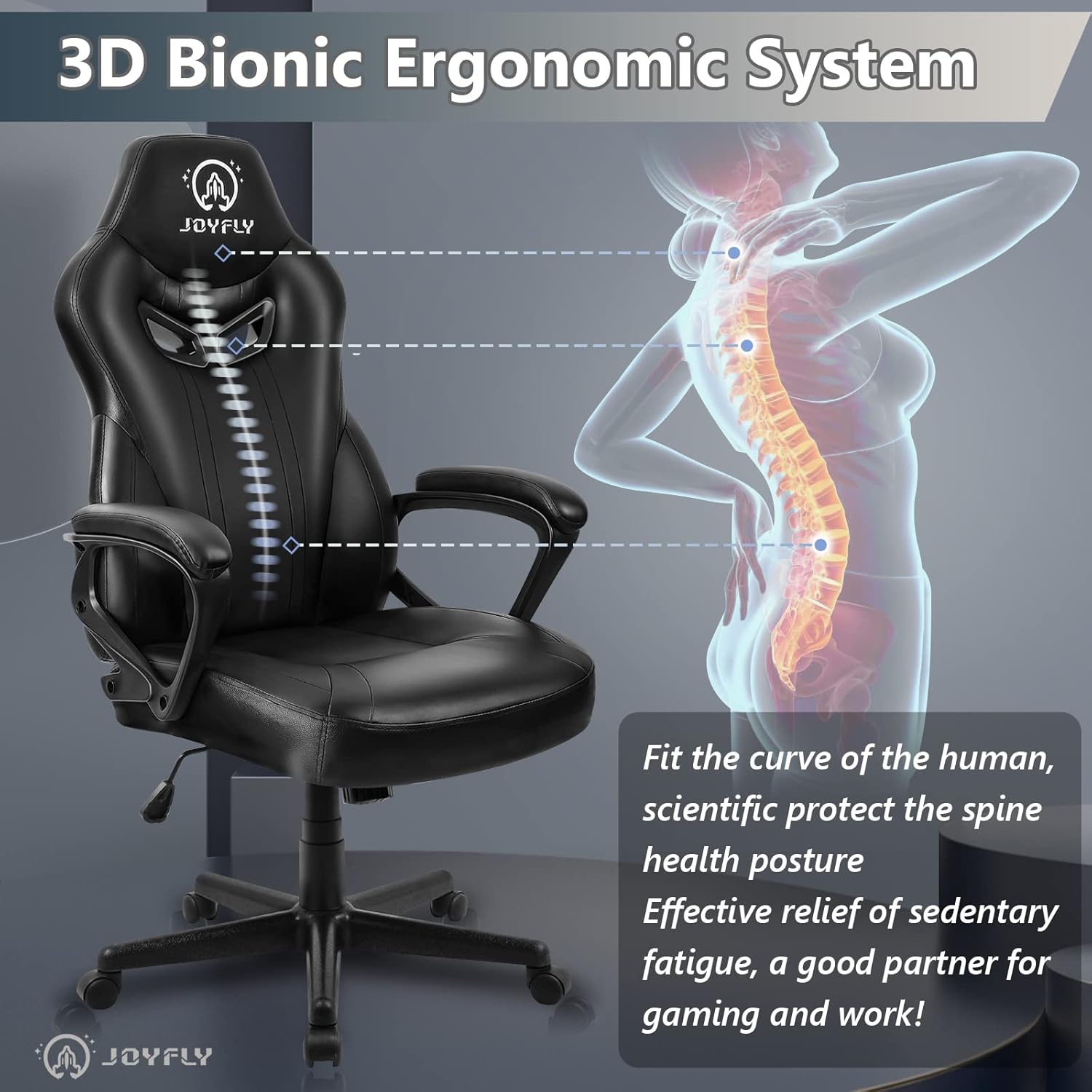 JOYFLY Silla de videojuegos, silla de computadora para adultos, adolescentes, silla de videojuegos, silla ergonómica de carreras para computadora de