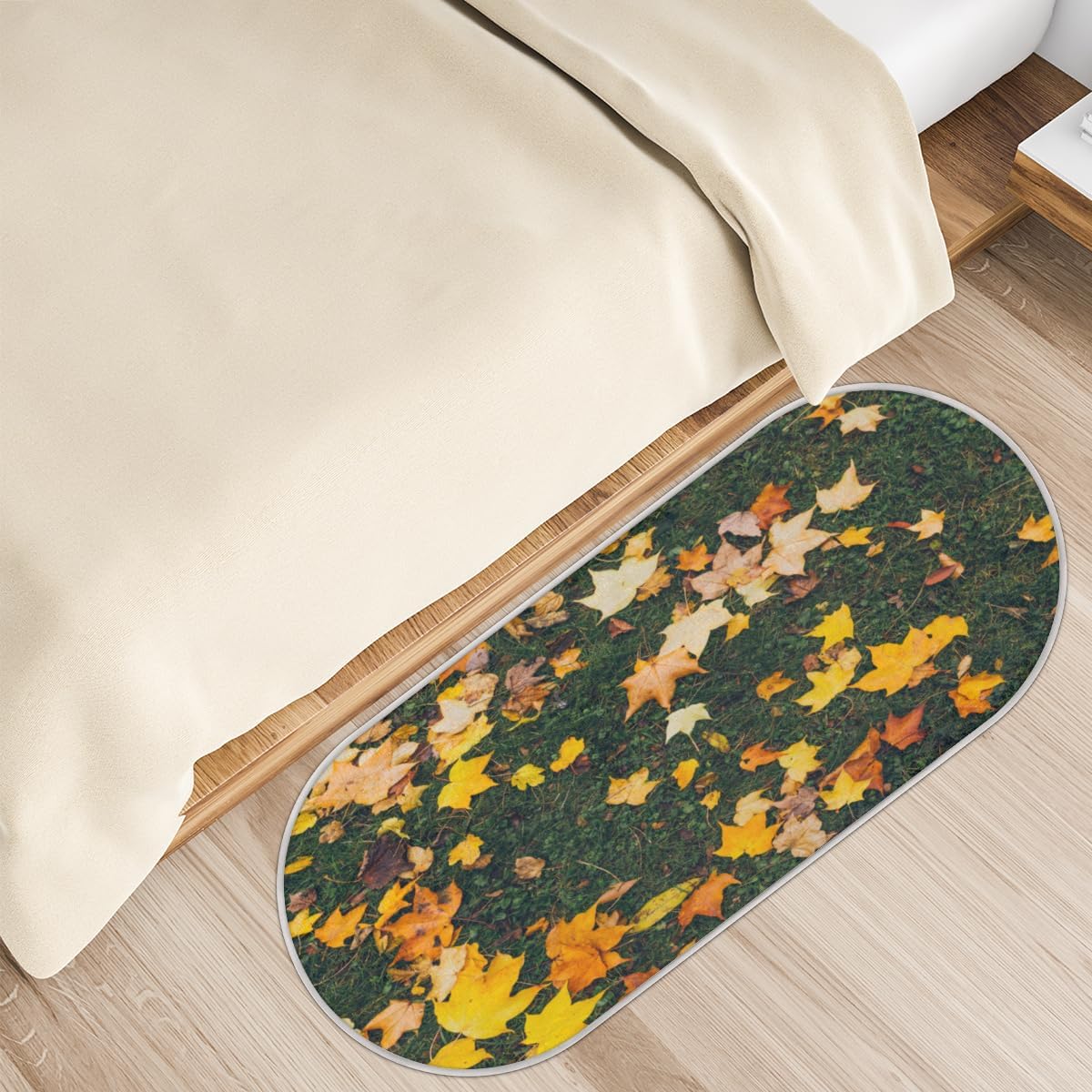 Alfombra de baño de espuma viscoelástica de otoño de hoja de arce, suave, acogedora, absorbente de agua, antideslizante, tapete de baño de