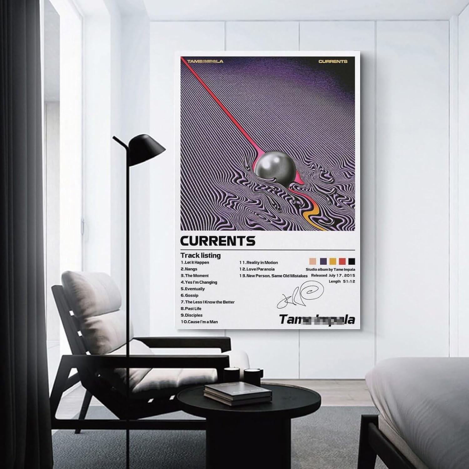 Khglxm Pósteres de la firma Tame Music Impala, cubierta de corrientes de álbum, impresiones artísticas en lienzo para decoración de pared,