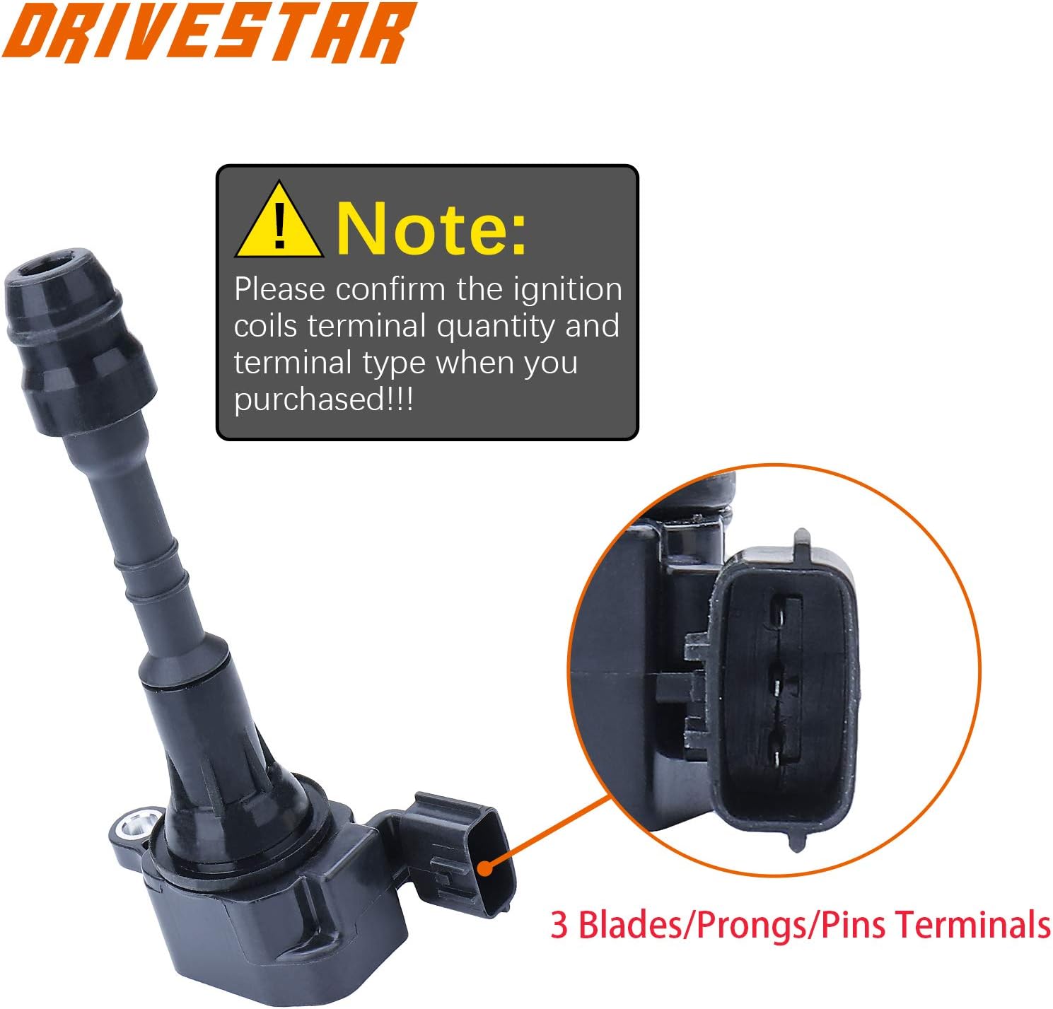 DRIVESTAR Paquete de bobinas de encendido UF349 para Nissan Altima Maxima Pathfinder Frontier Murano Xterra para Infiniti I35 QX4 3.5L 4.0L