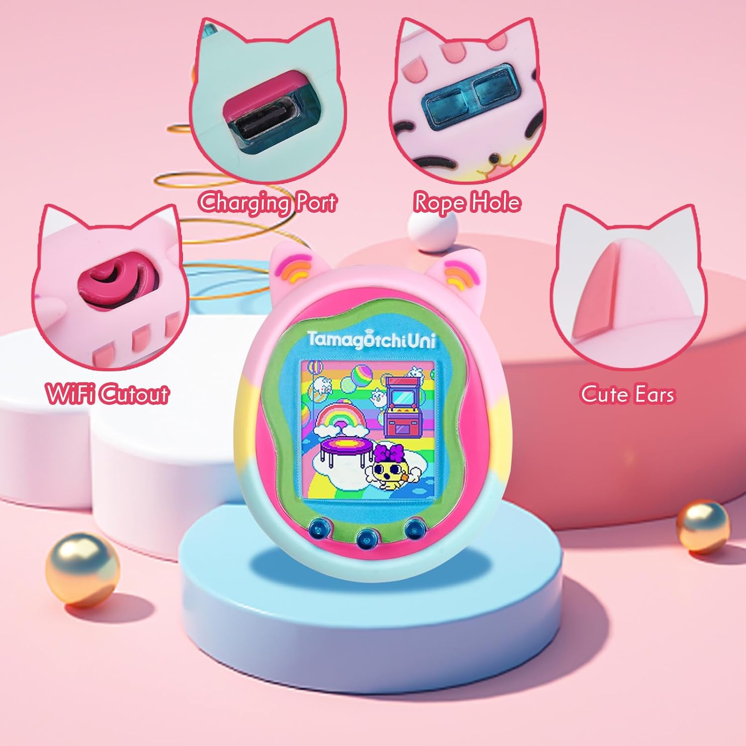 Tamagotchi Uni – Funda de silicona para máquina virtual para mascotas, protector de pantalla compatible con Tamagotchi Uni Watch Digital Pet (funda