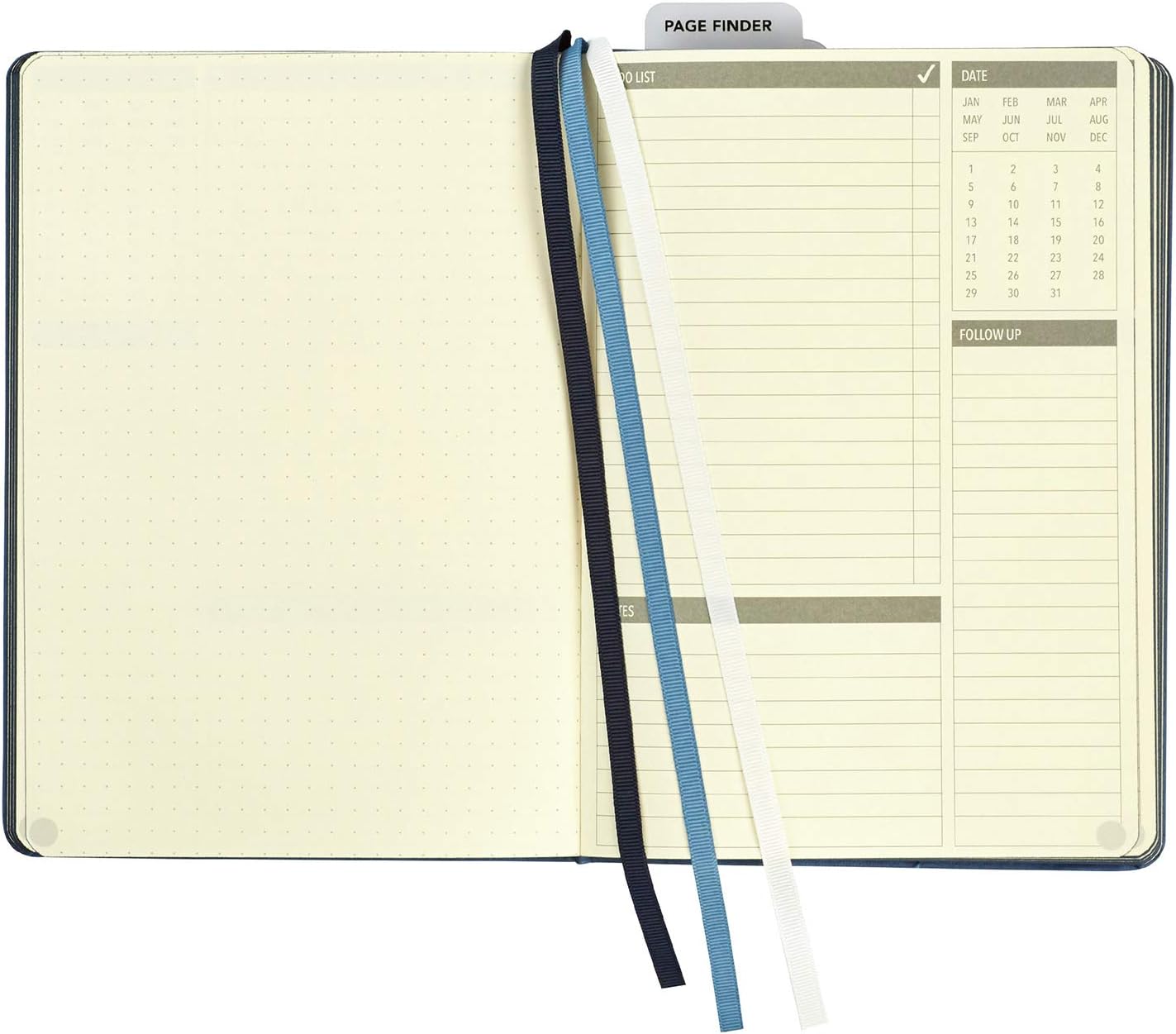 C.R. Gibson Cuaderno organizador y planificador de cuero sintético azul Freestyle 2019, cuadrícula de puntos, 6 pulgadas de ancho x 8.5 pulgadas de