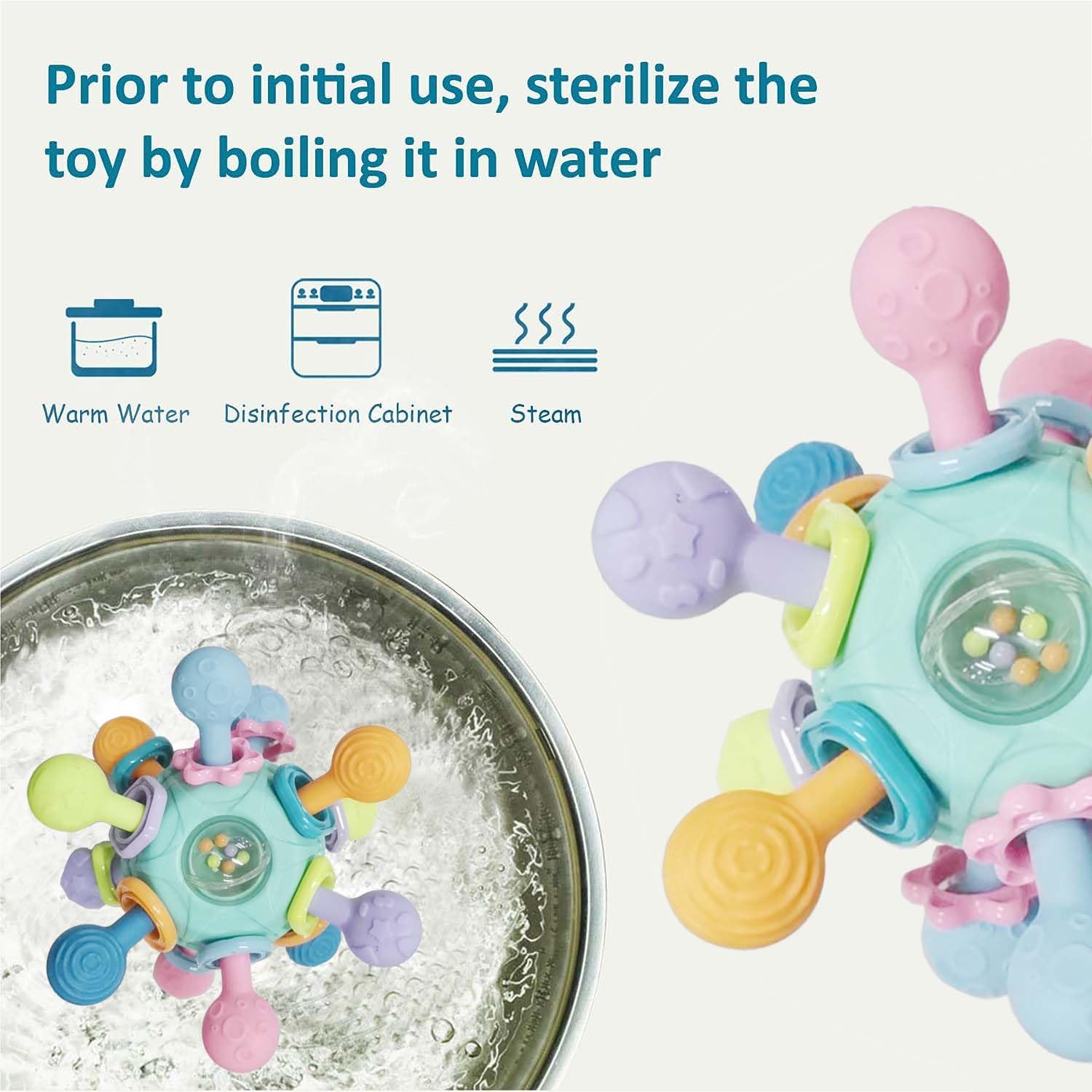 Juguetes de dentición Montessori para bebés, juguetes sensoriales de dentición para bebés, regalos para bebés recién nacidos, sonajeros para bebés,