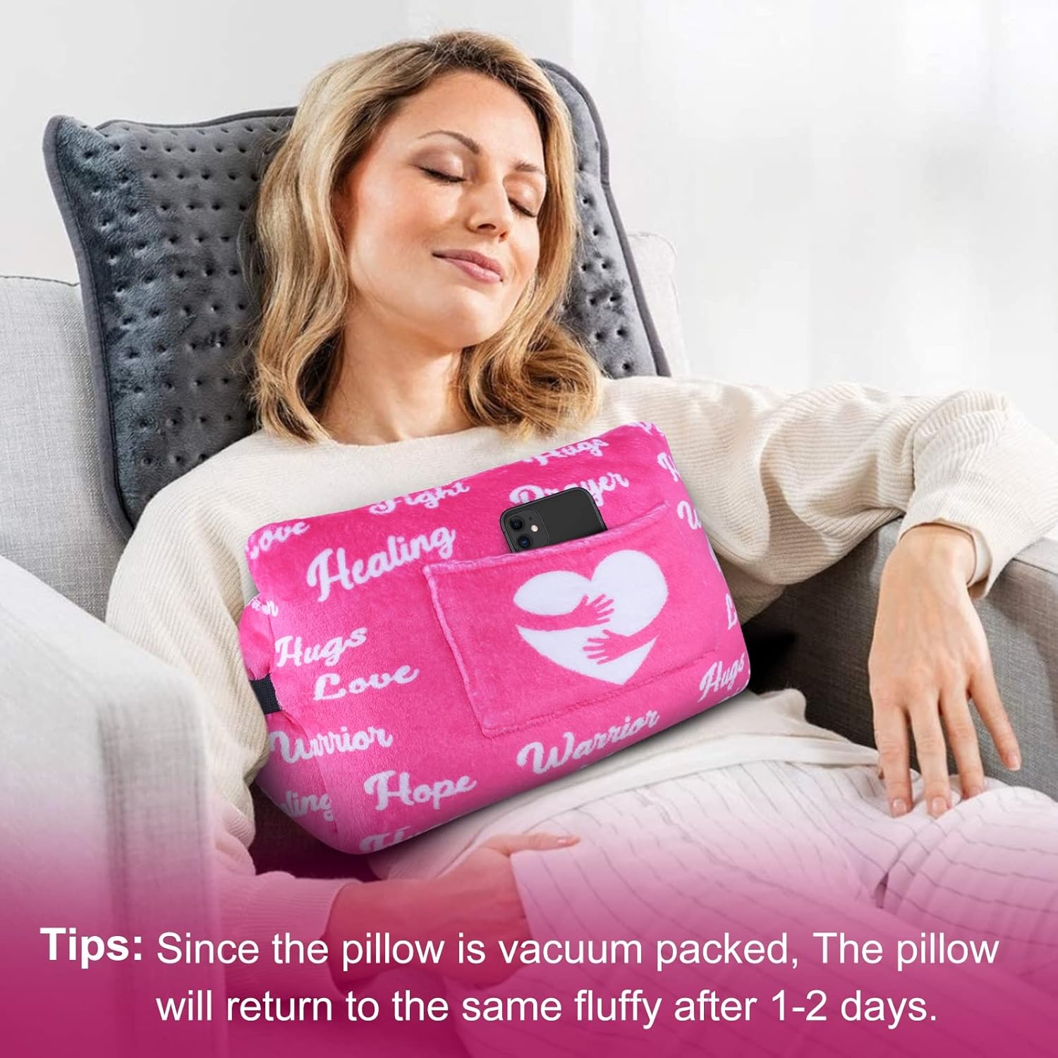Almohada de mastectomía  Almohada poscirugía, regalos de cáncer de mama para mujeres después de la cirugía almohada para reducción de senos