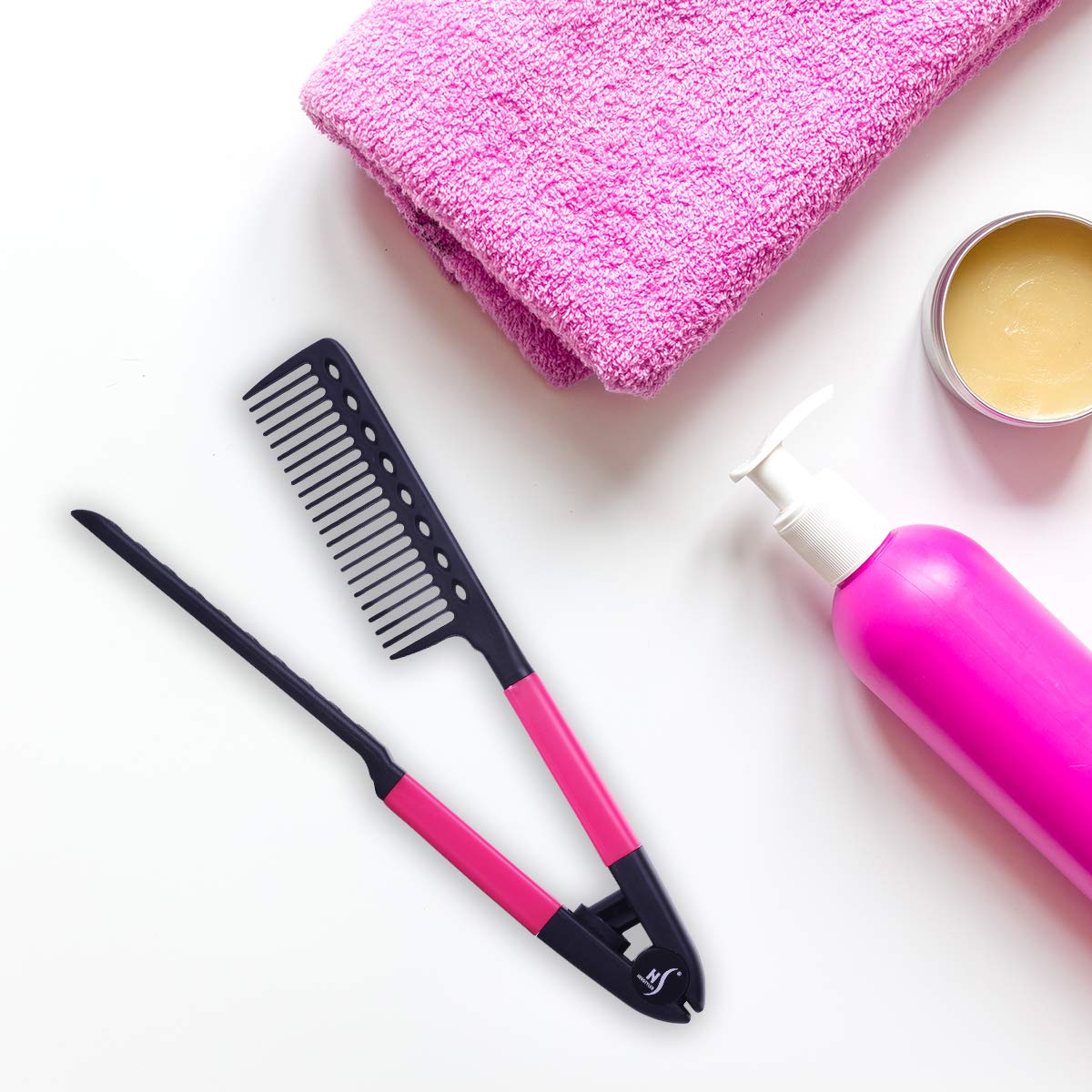 Herstyler Peine alisador para el cabello – Peine de hierro plano para grandes tresses – Peine alisador de cabello con agarre – Peine para cabello
