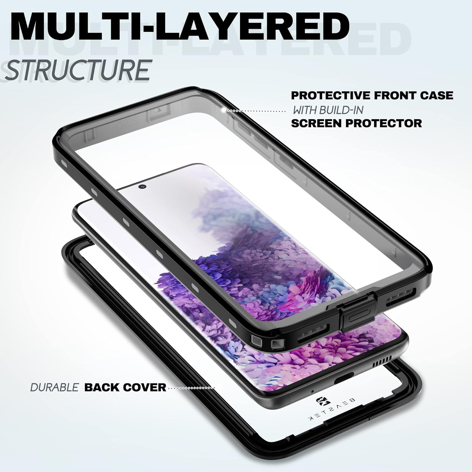 BEASTEK Funda impermeable para Galaxy S20, serie TRE a prueba de golpes, a prueba de polvo, IP68, funda submarina con protector de pantalla