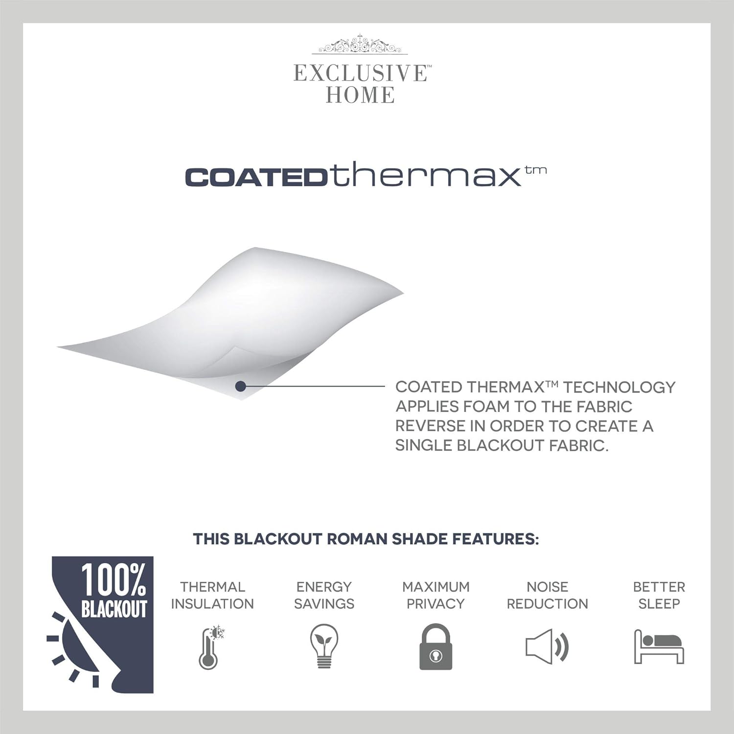 Exclusive Home – Persiana Acadia total blackout estilo romana, 27×64, aguamarina