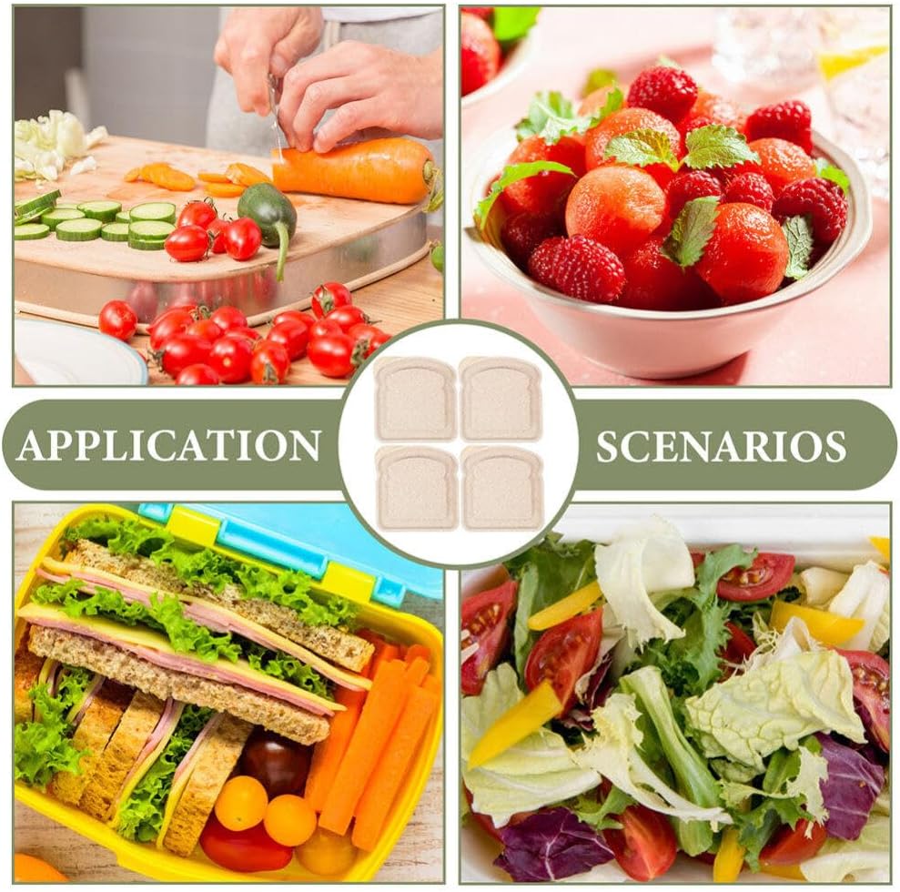 BESTonZON 2 recipientes para sándwich con forma de tostada, contenedor de almacenamiento de alimentos, caja de almuerzo, cajas de preparación de