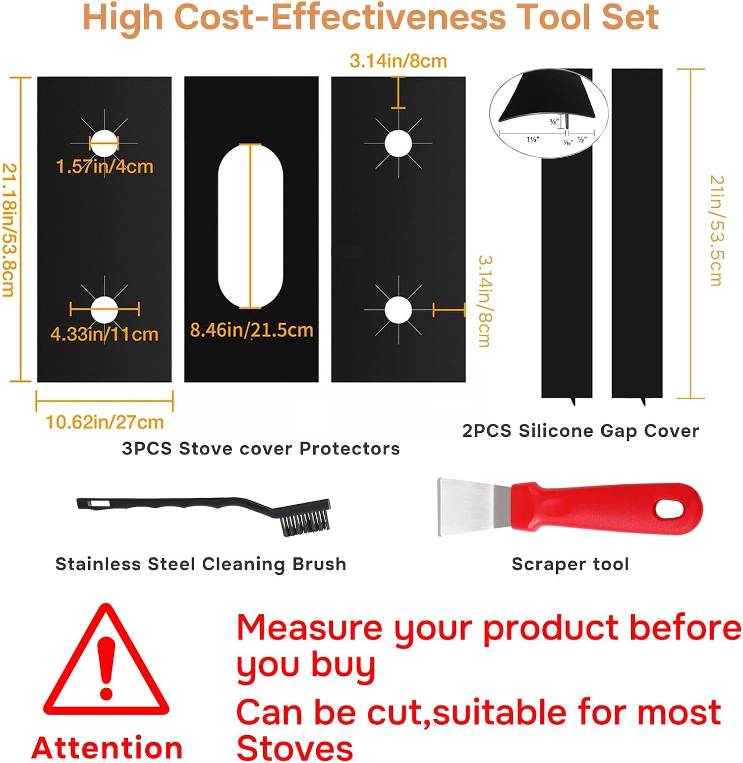 Protectores para estufas de gas, protector de 0.012 in, cubiertas para quemadores de estufa de gas, 3 protectores de alfombrilla de estufa con 2
