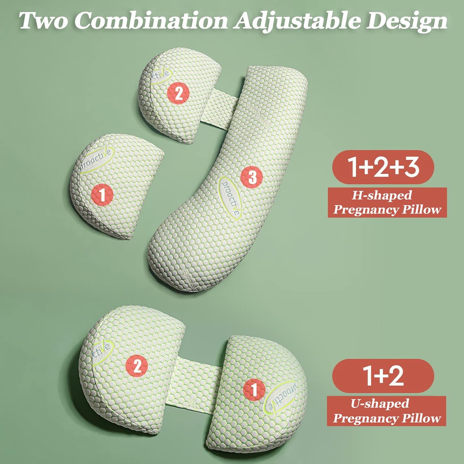 WAYDA Almohadas de embarazo, almohadas embarazadas para dormir, almohadas de maternidad para mujeres embarazadas, almohada corporal suave con funda