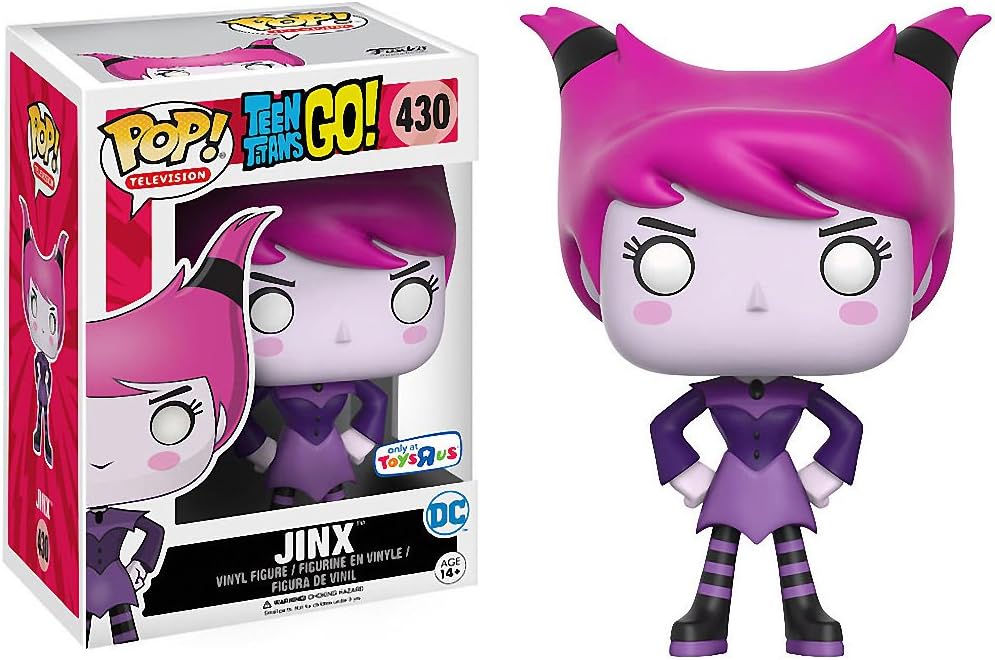 Funko Jinx (Toys R Us Exclusive) Teen Titans Go x POP! Figura de vinilo de TV y 1 POP! Paquete de protectores gráficos de plástico PET compatible