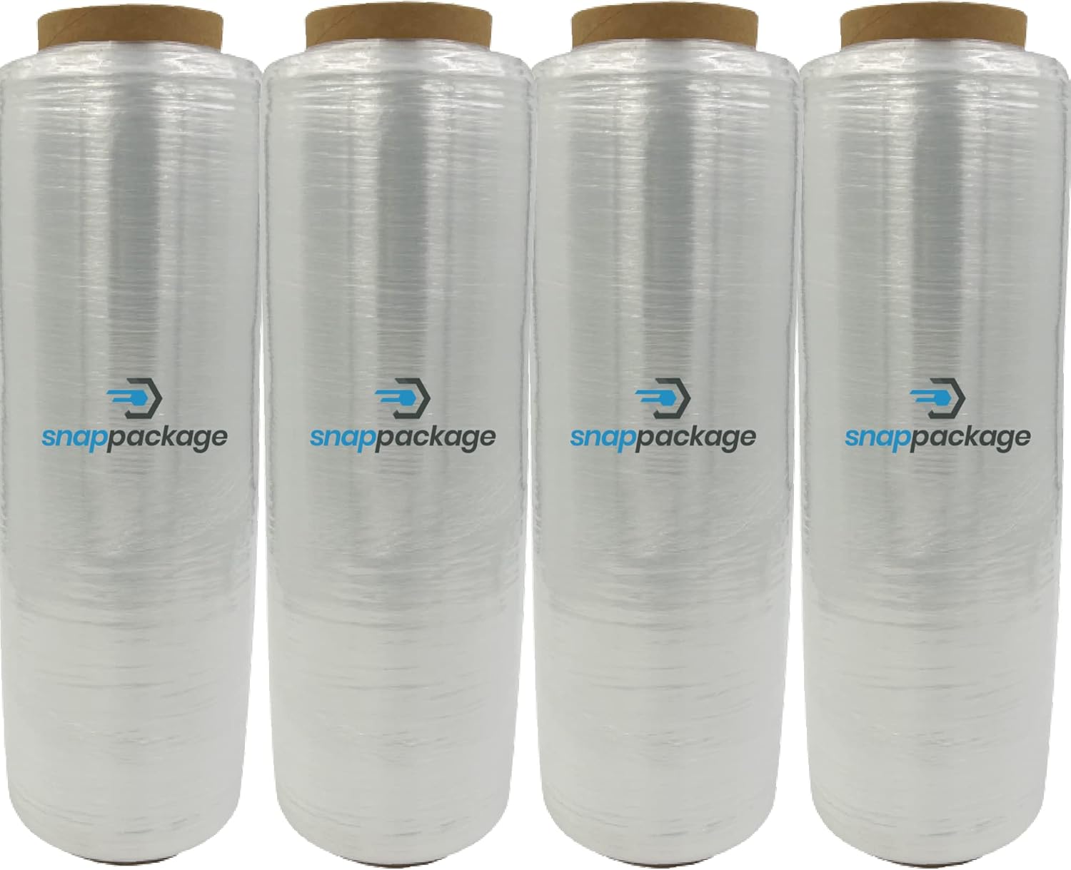 SnapPackage Rollo de envoltura elástica transparente de 15 x 1500 pies (paquete de 8)  Envoltura de plástico resistente de calibre 35 para mover