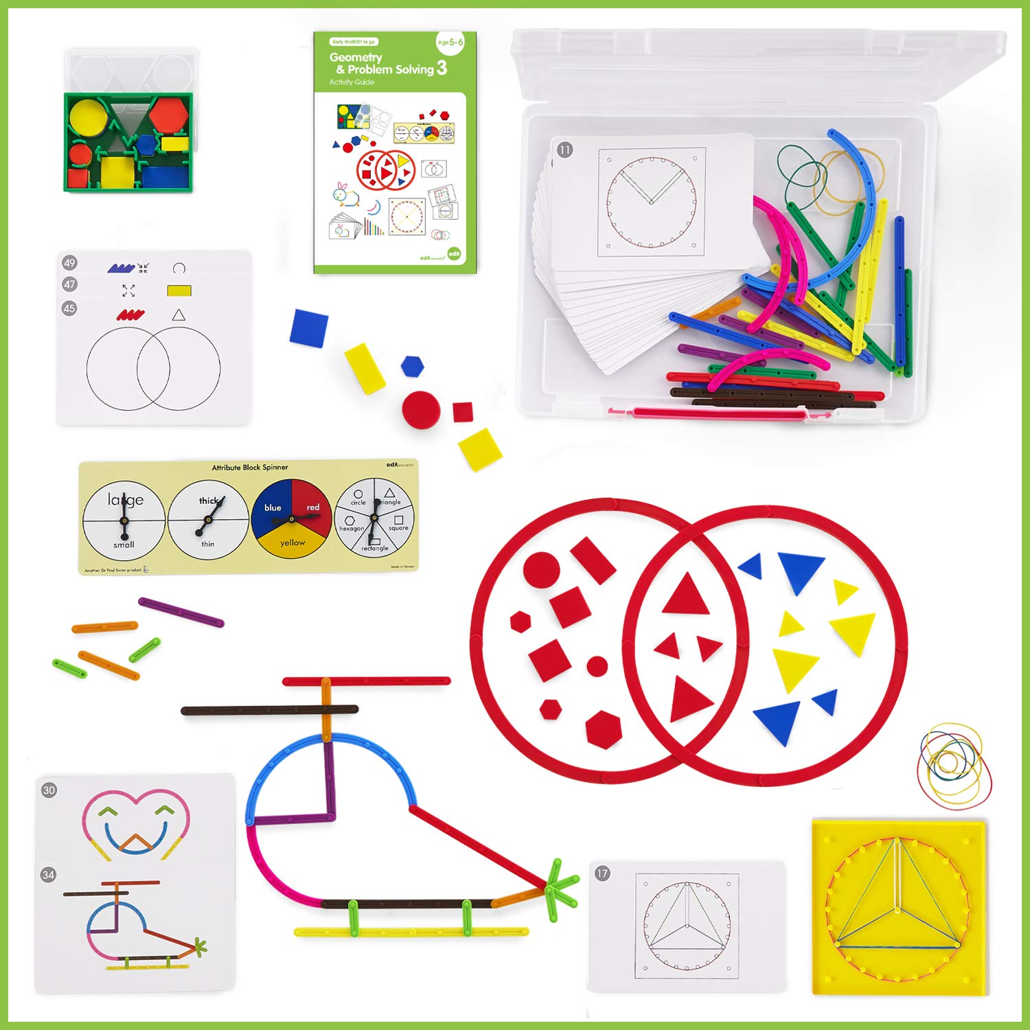 edxeducation Early Math101 To Go – Edades 5-6 – Geometría y resolución de problemas – Kit de aprendizaje en casa para niños – Recursos matemáticos
