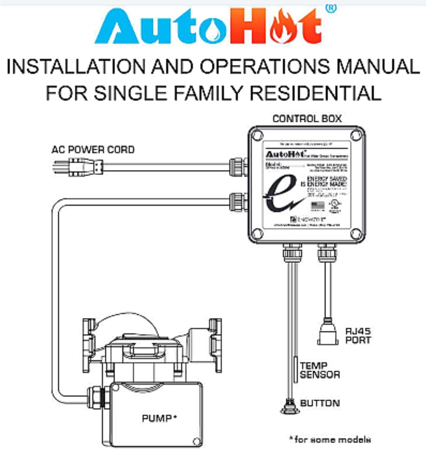 DR099A Kit de bomba de agua eléctrica – Bomba de circulación de recirculación de agua caliente con múltiples opciones de ajuste, LCD para visión y