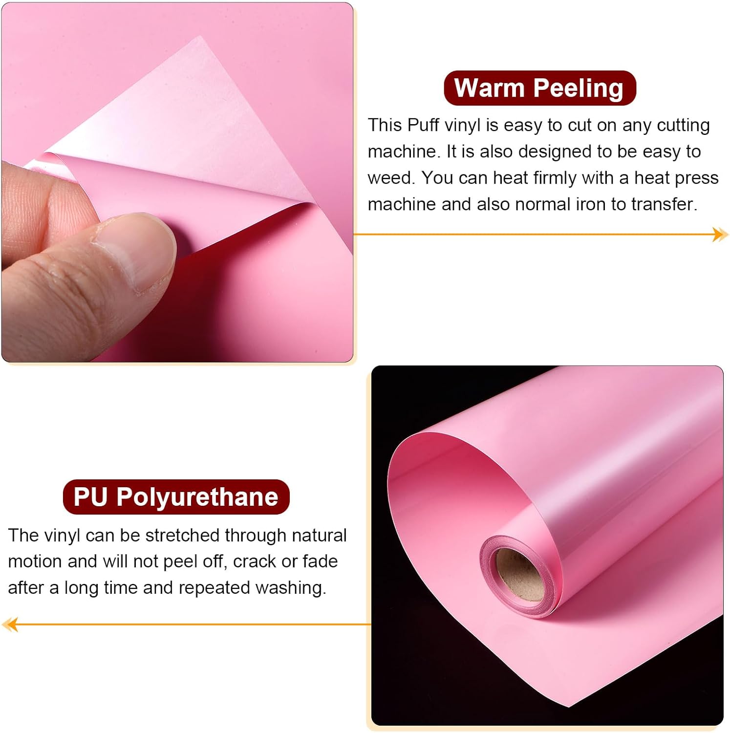 Rollos de vinilo de transferencia de calor de 12 x 10 pies, película de vinilo imprimible de poliuretano HTV para camisetas, bricolaje,