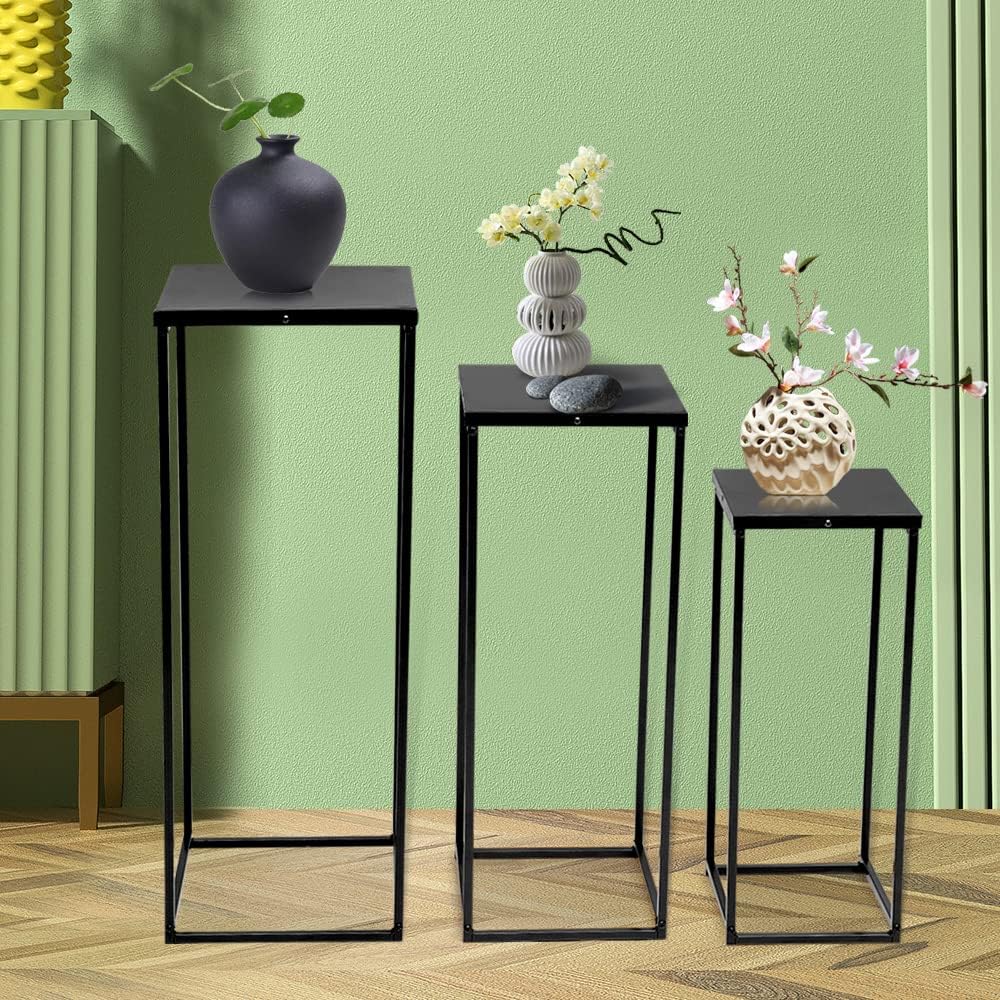 Eapmic Soporte de metal para flores de boda, jarrón de piso, columna de flores, soporte geométrico para centros de mesa, arreglos florales de mesa,