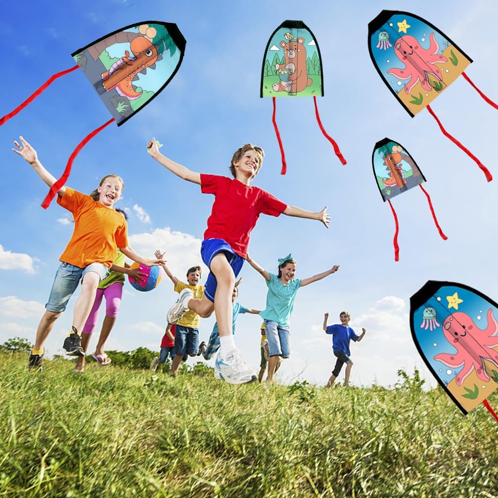 3 piezas de kit de eyección de pulgar para niños, kits de manualidades para hacer cometas para niños, mini cometa de playa fácil de volar, 4 a 12