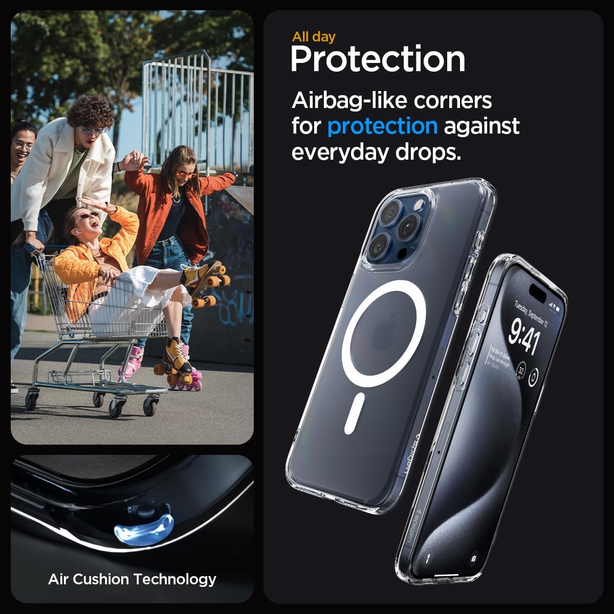 Spigen MagFit – Funda magnética ultra híbrida diseñada para iPhone 15 Pro Max, antiamarilleo protección de grado militar compatible con MagSafe