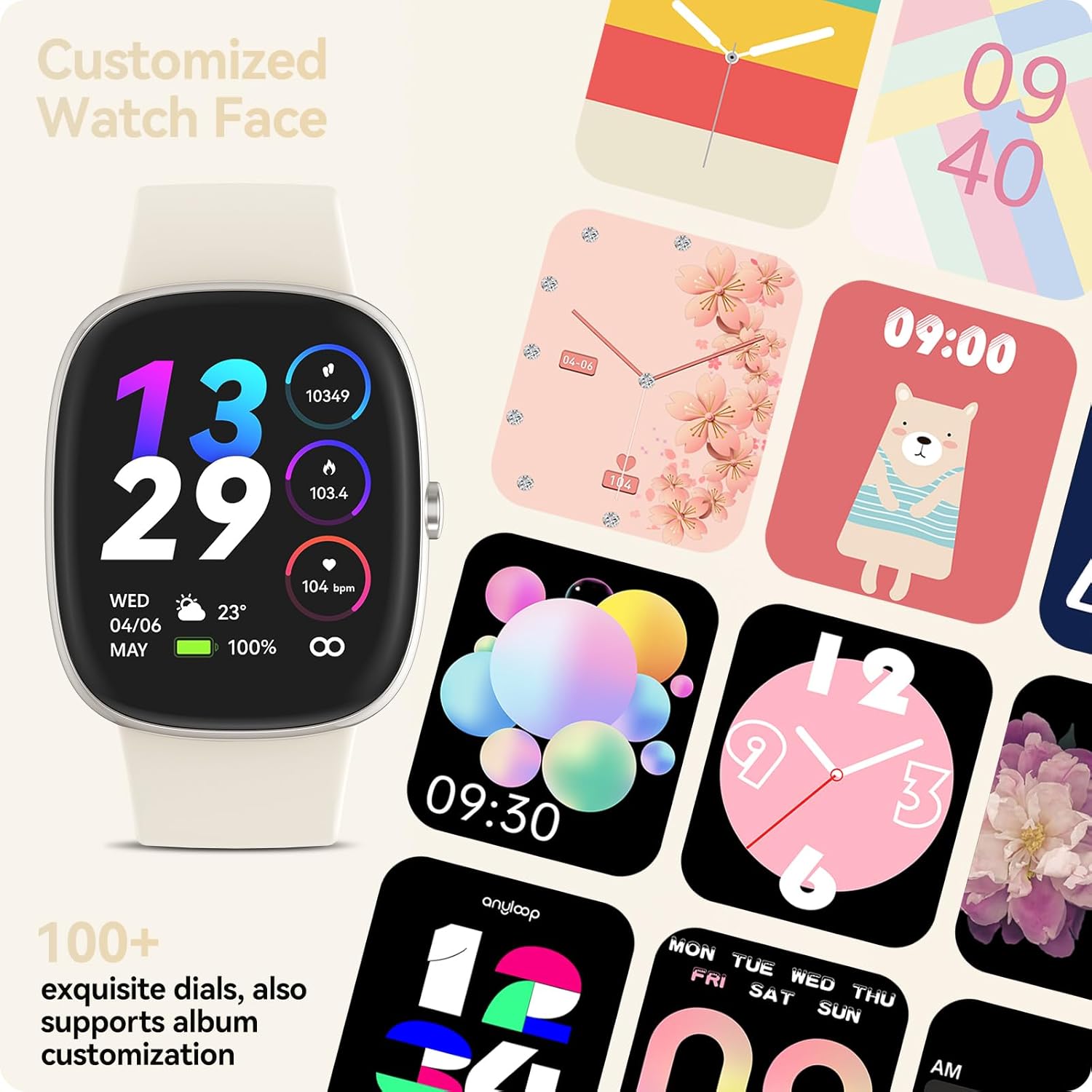 Relojes inteligentes para hombres y mujeres con monitor de oxígeno en sangre de frecuencia cardíaca, seguimiento del sueño, contador de calorías de