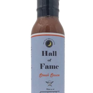 Salsa de filete premium Salón de la Fama Sin grasa Sin grasa saturada Sin colesterol Fabricado en pequeños lotes con especias frescas de granja Salsa de filete premium Salón de la Fama Sin grasa Sin grasa saturada Sin colesterol Fabricado en pequeños lotes con especias frescas de granja