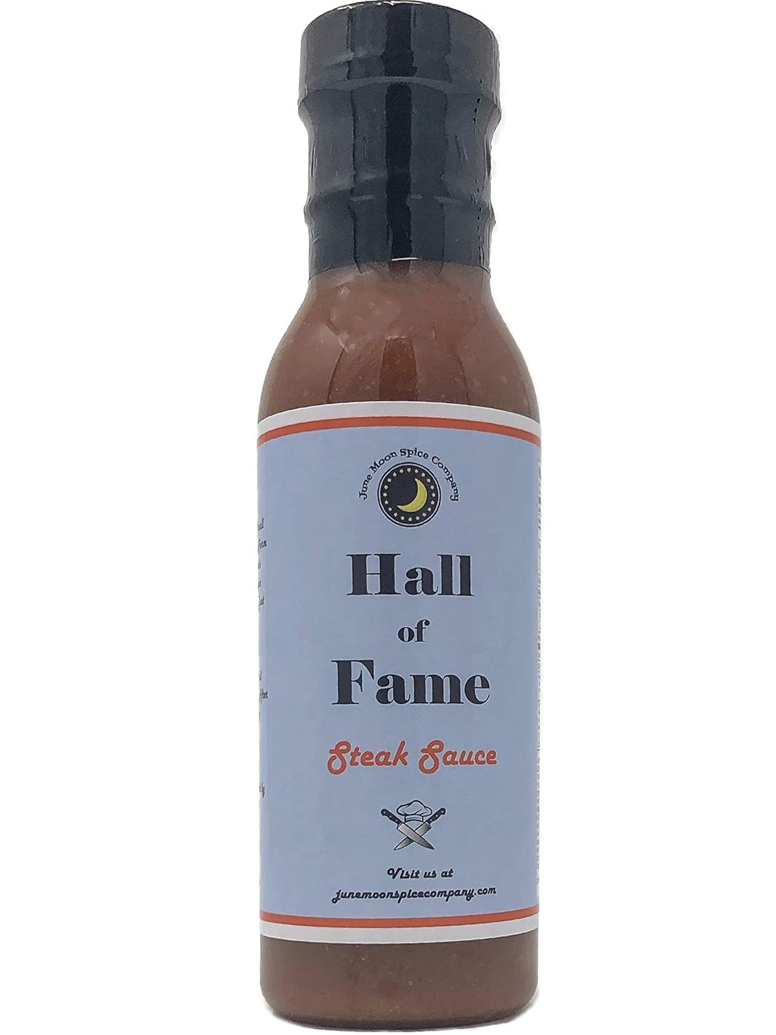 Salsa de filete premium  Salón de la Fama  Sin grasa  Sin grasa saturada  Sin colesterol  Fabricado en pequeños lotes con especias frescas de granja
