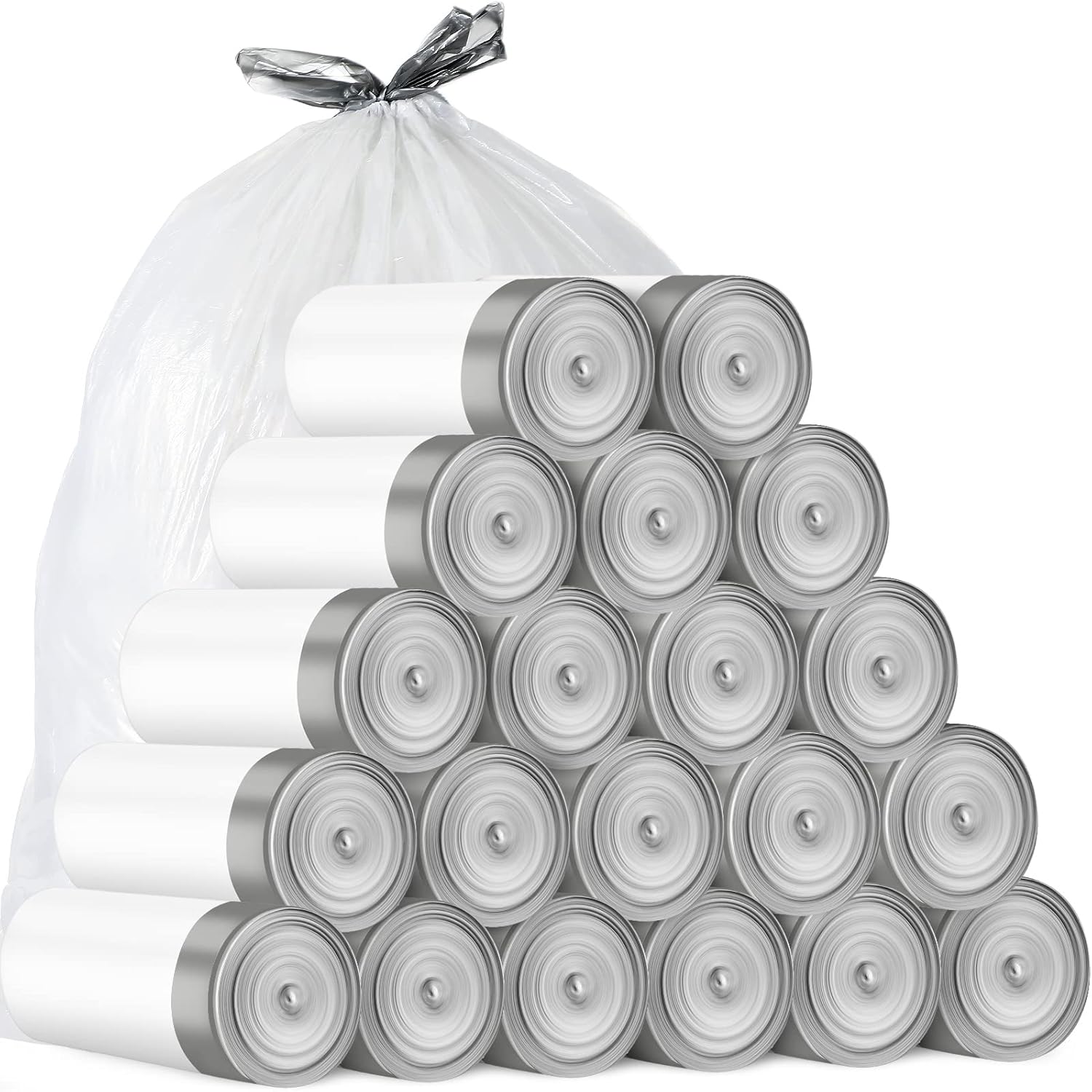 600 bolsas de basura de 8 galones con cordón de 0.79 mil, fuertes y medianas, bolsas de basura de plástico resistente de 8 galones, bolsas de basura