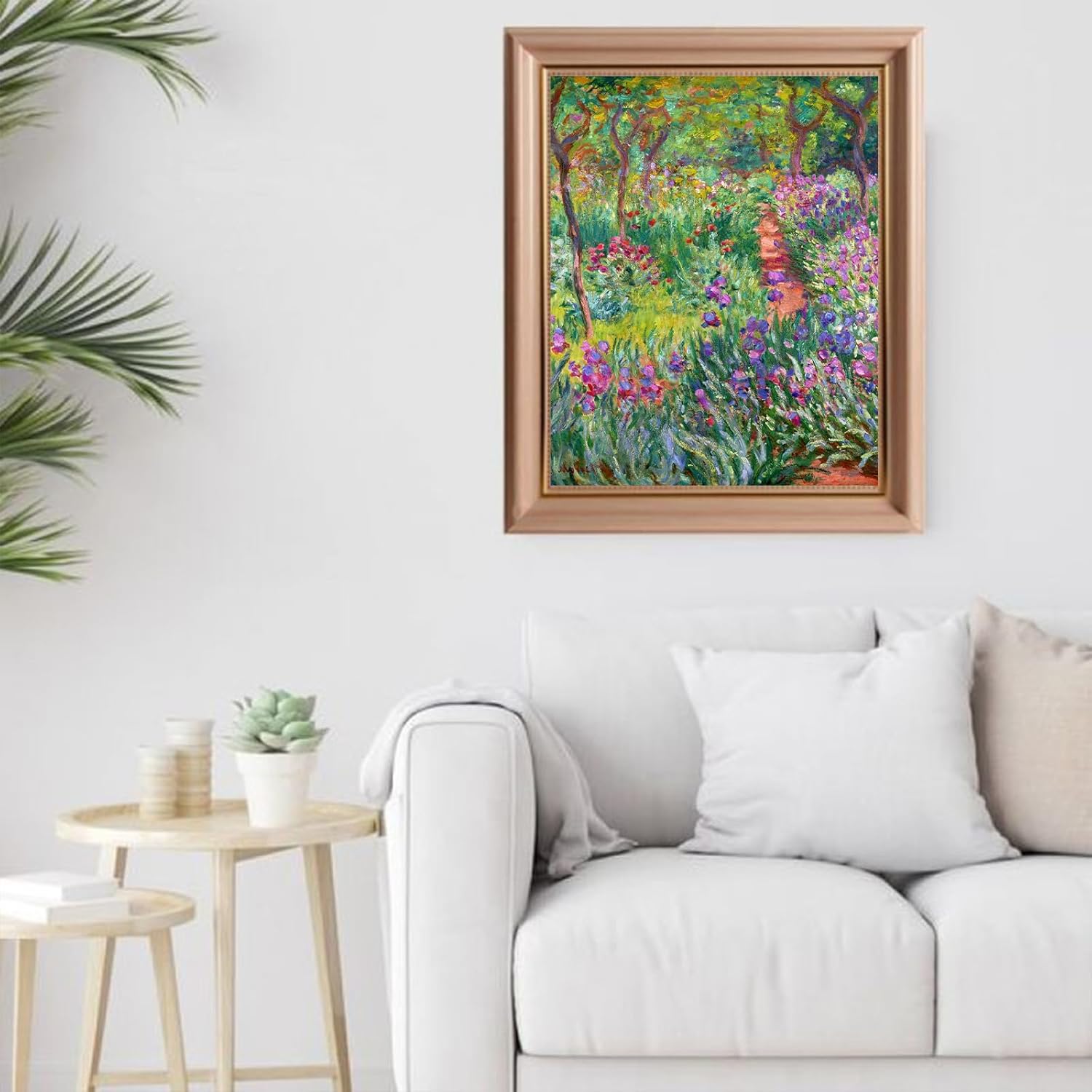 KWAY Claude Monet – Lienzo decorativo para pared, póster de The Iris Garden at Giverny, impresiones artísticas impresionistas, decoración de pared