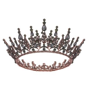 Corona gótica SWEETV de reina para mujer, corona de boda con diamantes de imitación, tiara y corona de color negro, accesorios de fiesta de Corona gótica SWEETV de reina para mujer, corona de boda con diamantes de imitación, tiara y corona de color negro, accesorios de fiesta de