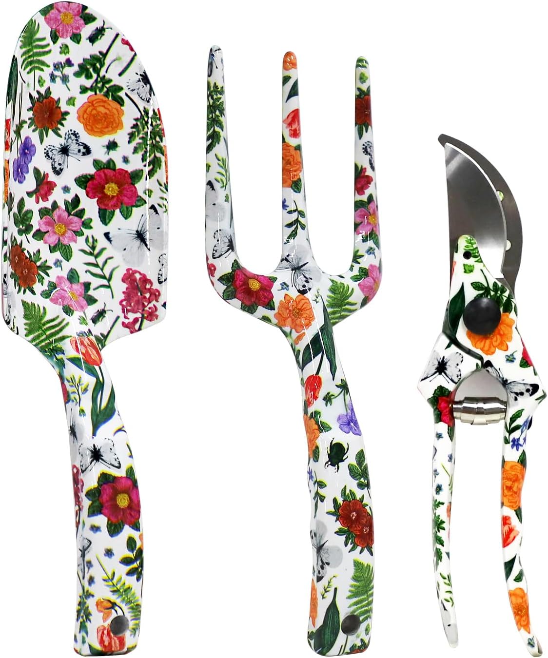 Deaname Juego de herramientas de jardín, 4 piezas de herramientas de mano florales resistentes, regalos elegantes para mujeres, incluyendo paleta,