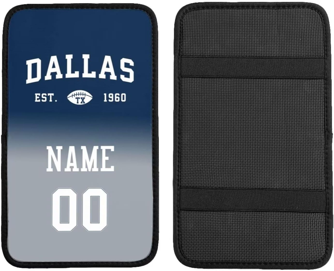 Funda personalizada para reposabrazos de automóvil, añade nombre y número personalizados como regalo para los fanáticos del fútbol leales,