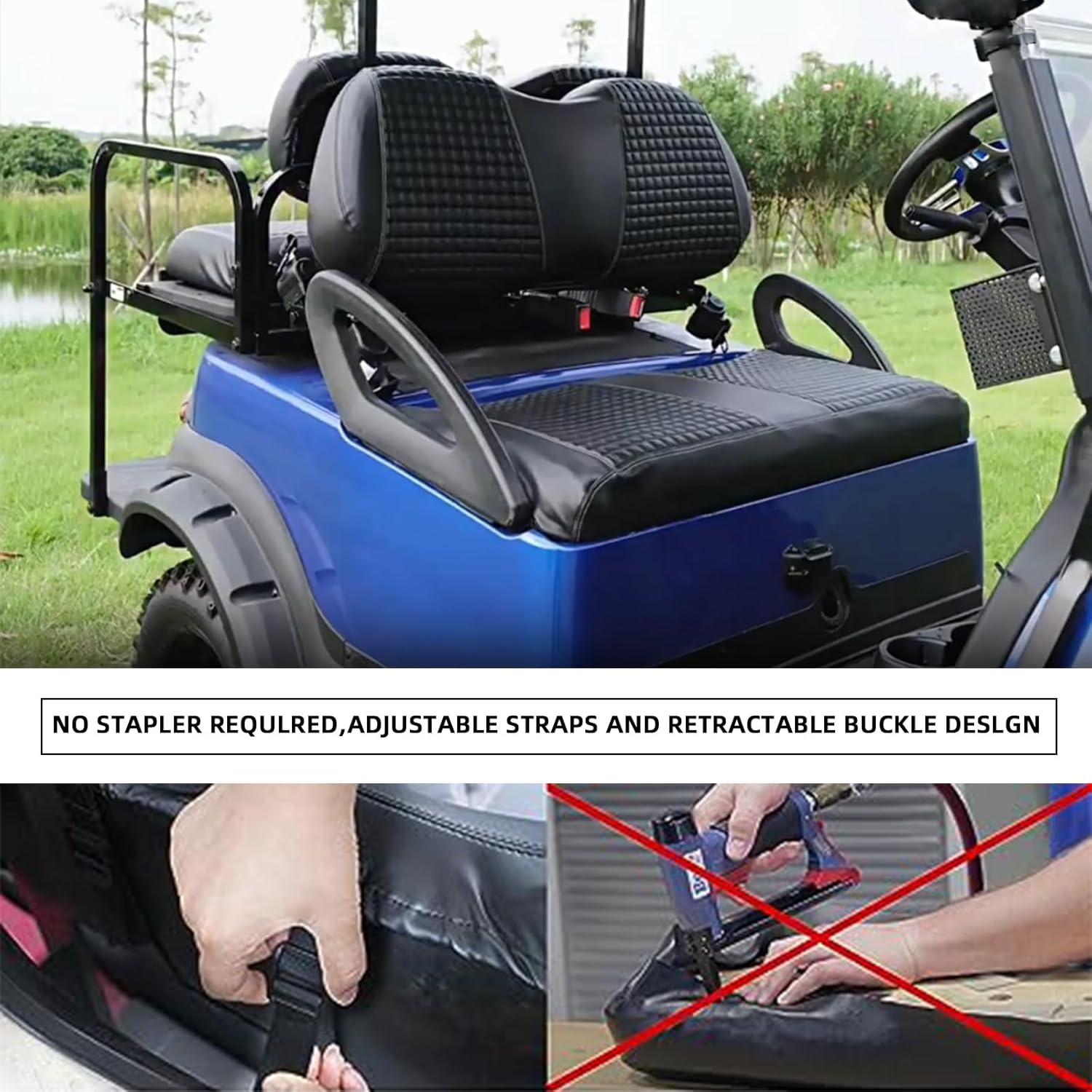 Scott Edward Accesorios para carrito de golf, fundas de asiento de carrito de golf para Club Car PrecedentDSEZGO TXTRXV, Universal Reemplazar los