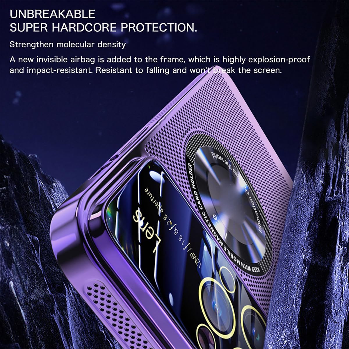 Funda magnética de disipación de calor galvanizada para iPhone 13 14 Plus Pro Max, funda de refrigeración magnética sin marco para ventana grande,