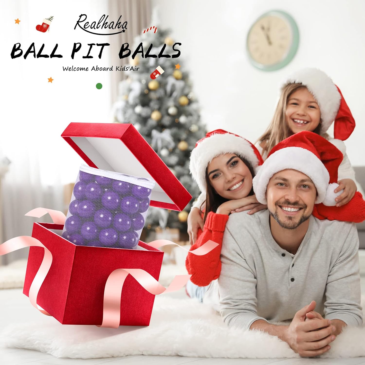 Realhaha Pelotas de 2.75 pulgadas, grandes, coloridas y duraderas, no tóxicas y sin BPA, perfectas para sala de juegos de interiorexterior,