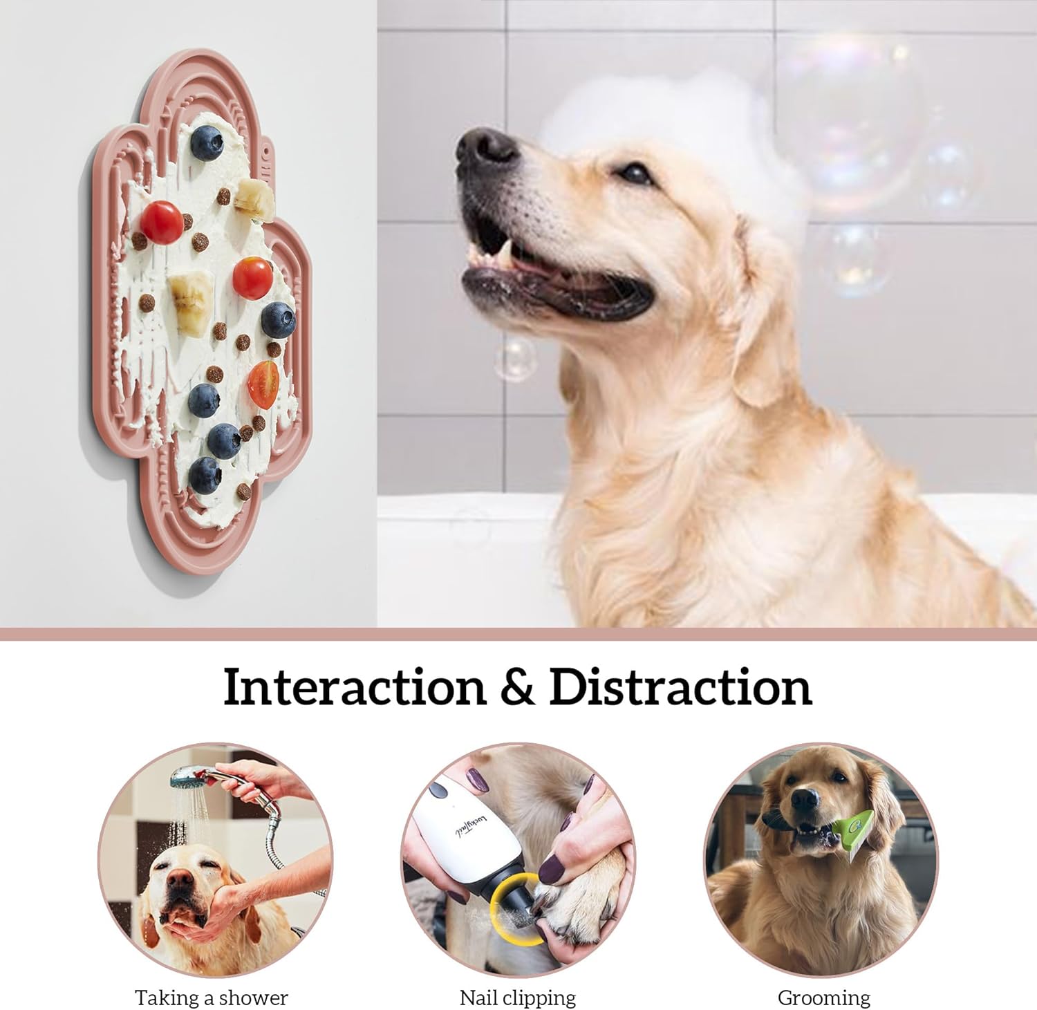 OHMO – Alfombrilla para lamer cactus para perros y gatos (paquete de 2) Comedero lento para mascotas fácil de limpiar con ventosas, almohadilla para
