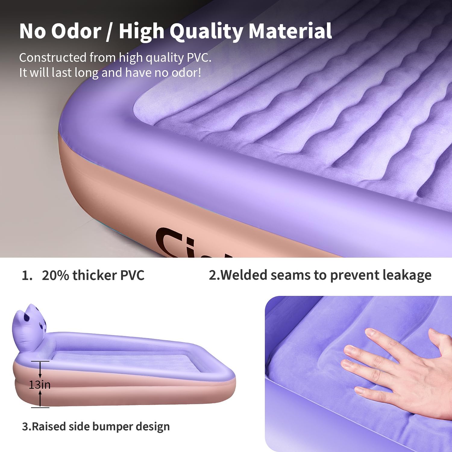 Cama de aire plegable para niños, cama de viaje para niños, colchón de aire para niños, cama de aire para niños, cama de viaje inflable, cama de