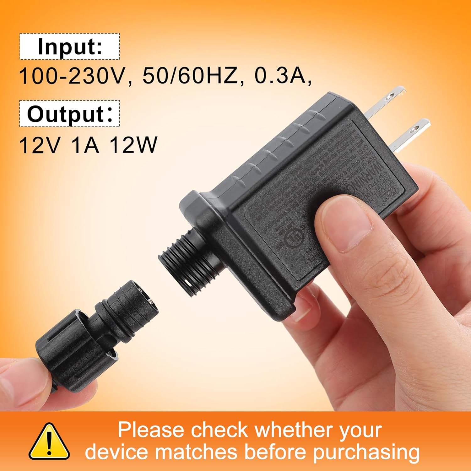 Adaptadores inflables de repuesto de 12 V y 1 A para Pascua, Día de San Patricio, adaptador de fuente de alimentación de clase 2 con cables de
