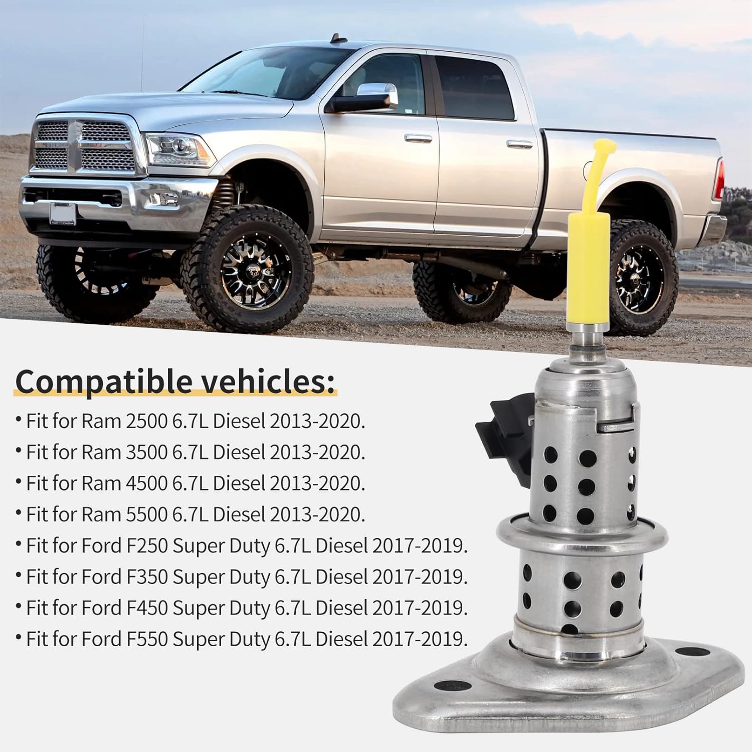 Inyector de líquido de escape diésel 04627241AF compatible con Dodge Ram 6.7L 2013 2014 2015 2016 2017 2018 2019 2020, reemplaza 04627241,