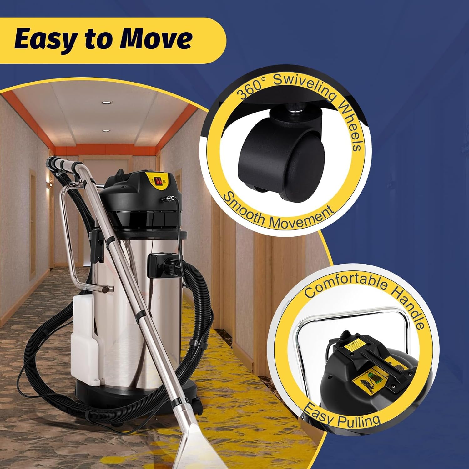 Máquina de limpieza comercial de alfombras, 1000 W, 110 V, 40 L11 galón, profesional, comercial, 3 en 1, limpiador de cepillo de piso, extractor de