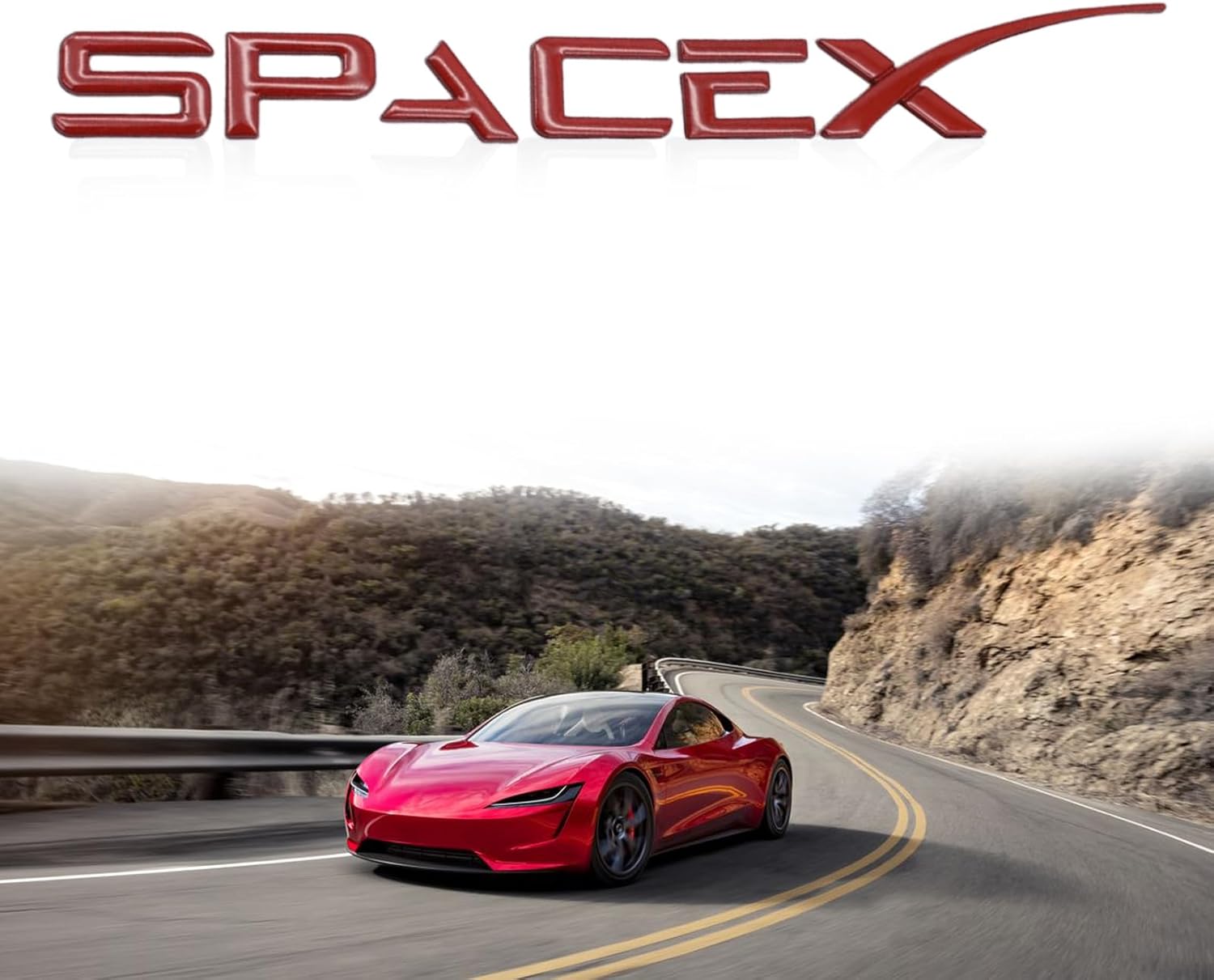 ONKENTET SpaceX – Adhesivo adhesivo para emblema compatible con Tesla Model 3, Modelo Y, Modelo X Model S, Semi Cybertruck Space X, accesorios